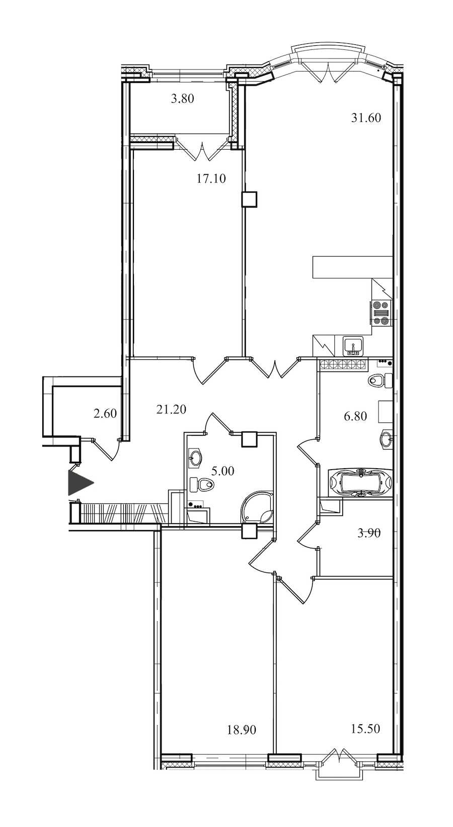 Трехкомнатная квартира в SetlCity: площадь 122.6 м2 , этаж: 6 – купить в Санкт-Петербурге